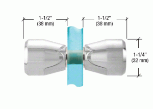 Polished Chrome Back-to-Back Bow-Tie Style Knobs   